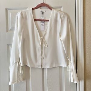 NWT Topshop Bell Sleeve Tie Front Top